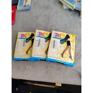 3 Star Power By Spanx Shaping Sheer Nylons Pantyhose Backdrop Black Size A